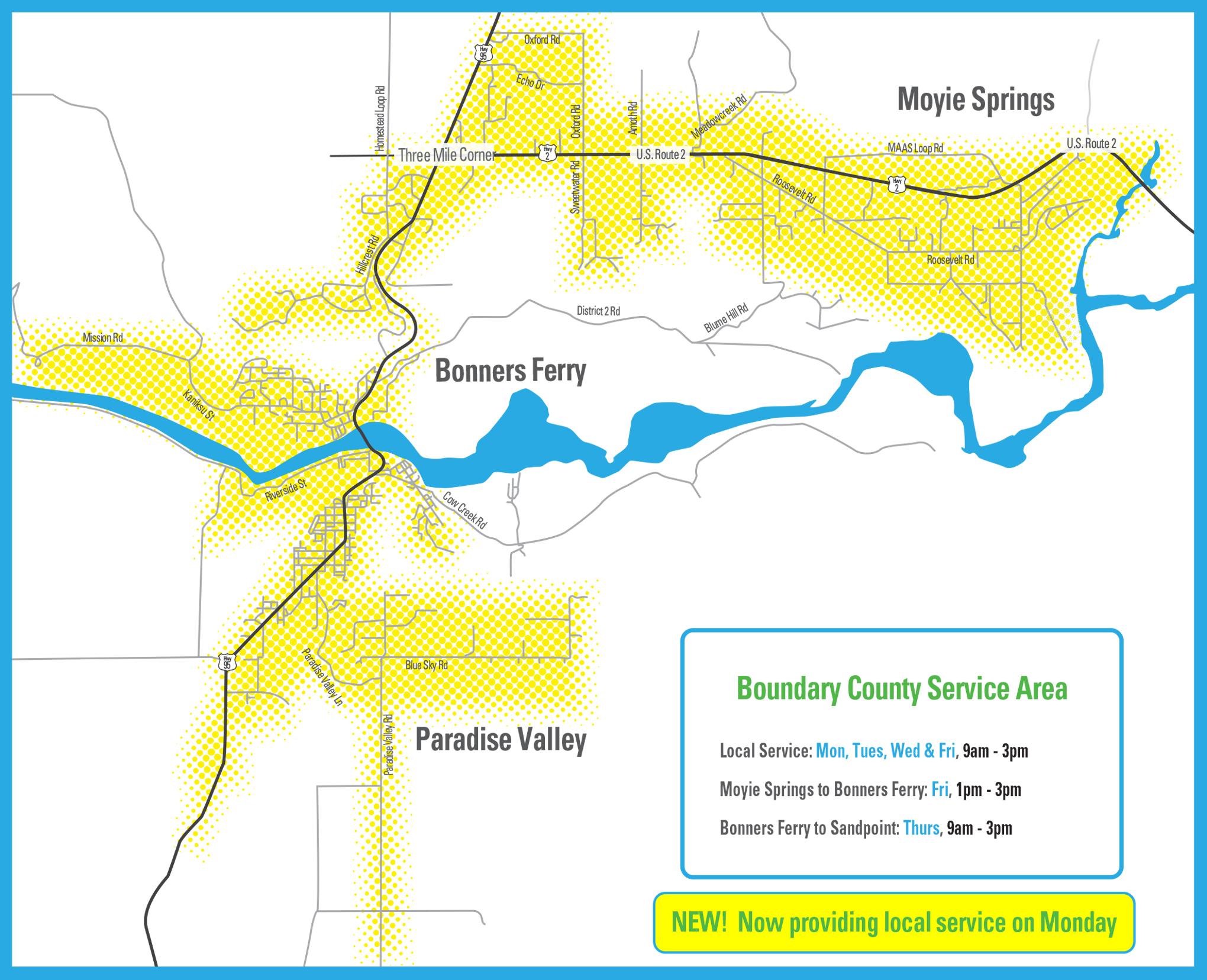 SPOT Bus Boundary County Map 2026